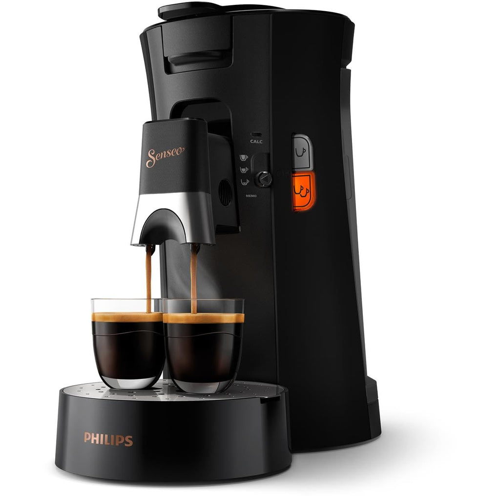 Aurien Select – Cafetière Dosettes, Crema Plus, 2 Tasses, Éco-Responsable – Noir (CSA240/61)