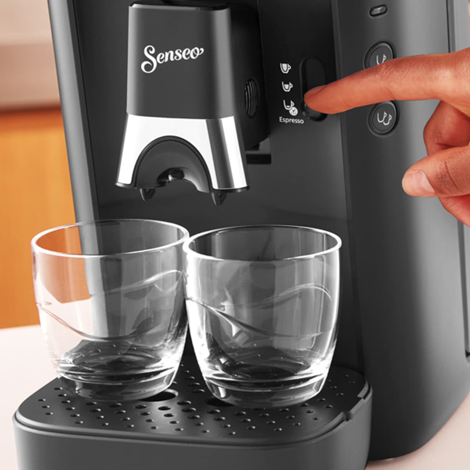 Aurien Maestro – Cafetière à Dosettes, Réservoir 1,2 L, Intensité Plus, Mémo – Noir (CSA260/61)