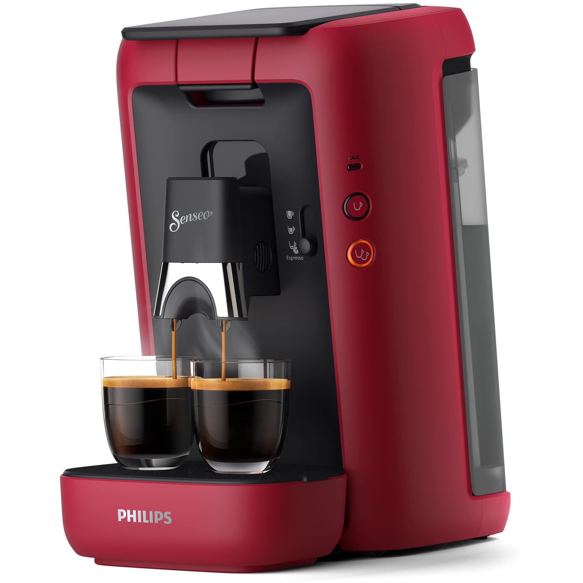 Aurien Maestro – Cafetière à Dosettes, Réservoir 1,2 L, Intensité, Mémo – Rouge (CSA260/91)