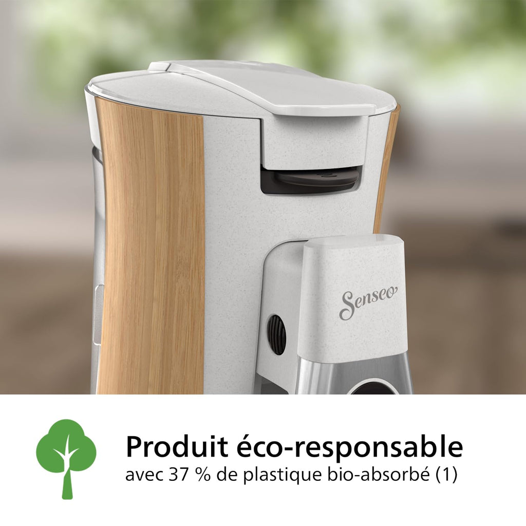 Aurien Select – Machine à Dosettes, 3 Intensités, Crema Plus, Mémo, Bio-Plastique – Blanc Soie (CSA240/06)