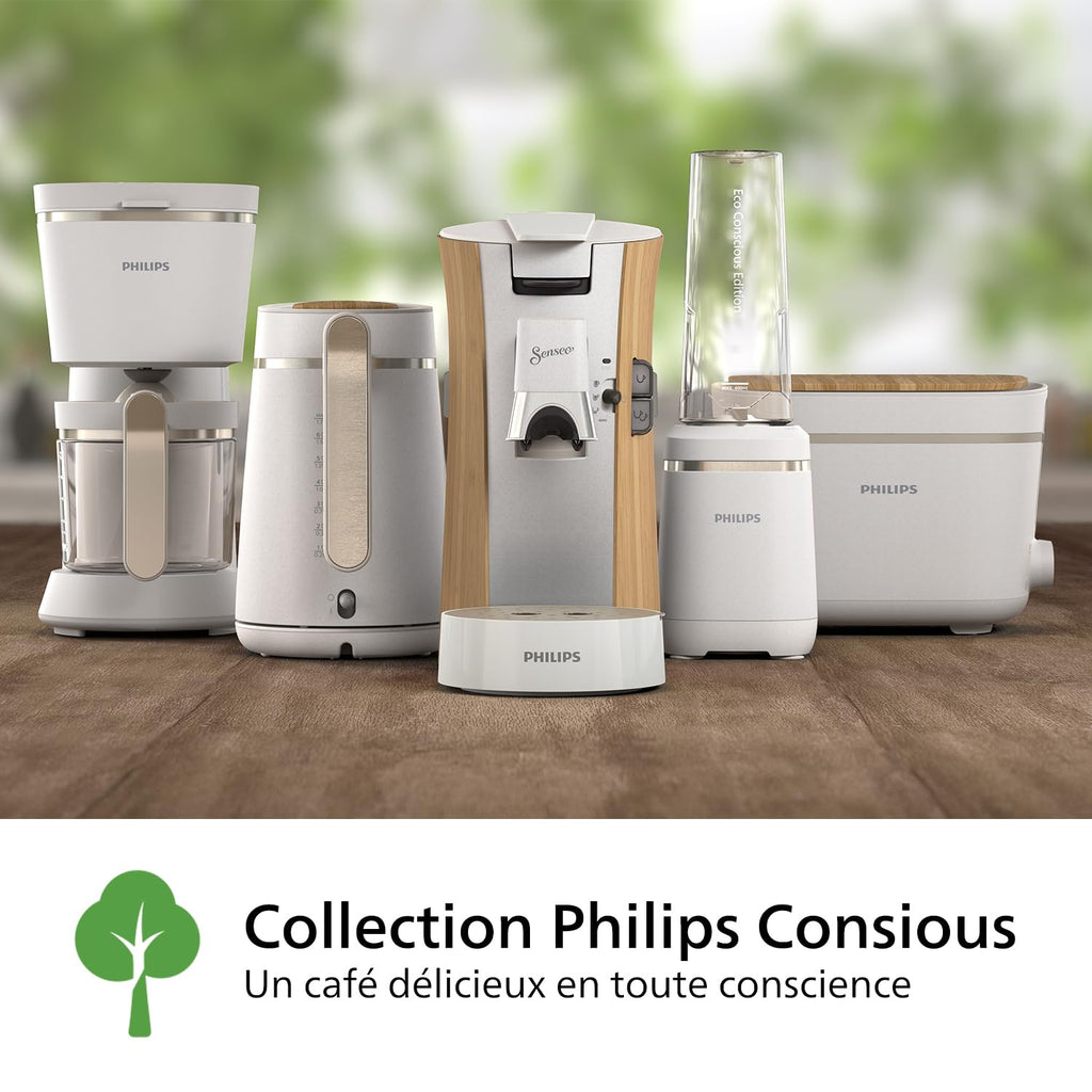 Aurien Select – Machine à Dosettes, 3 Intensités, Crema Plus, Mémo, Bio-Plastique – Blanc Soie (CSA240/06)