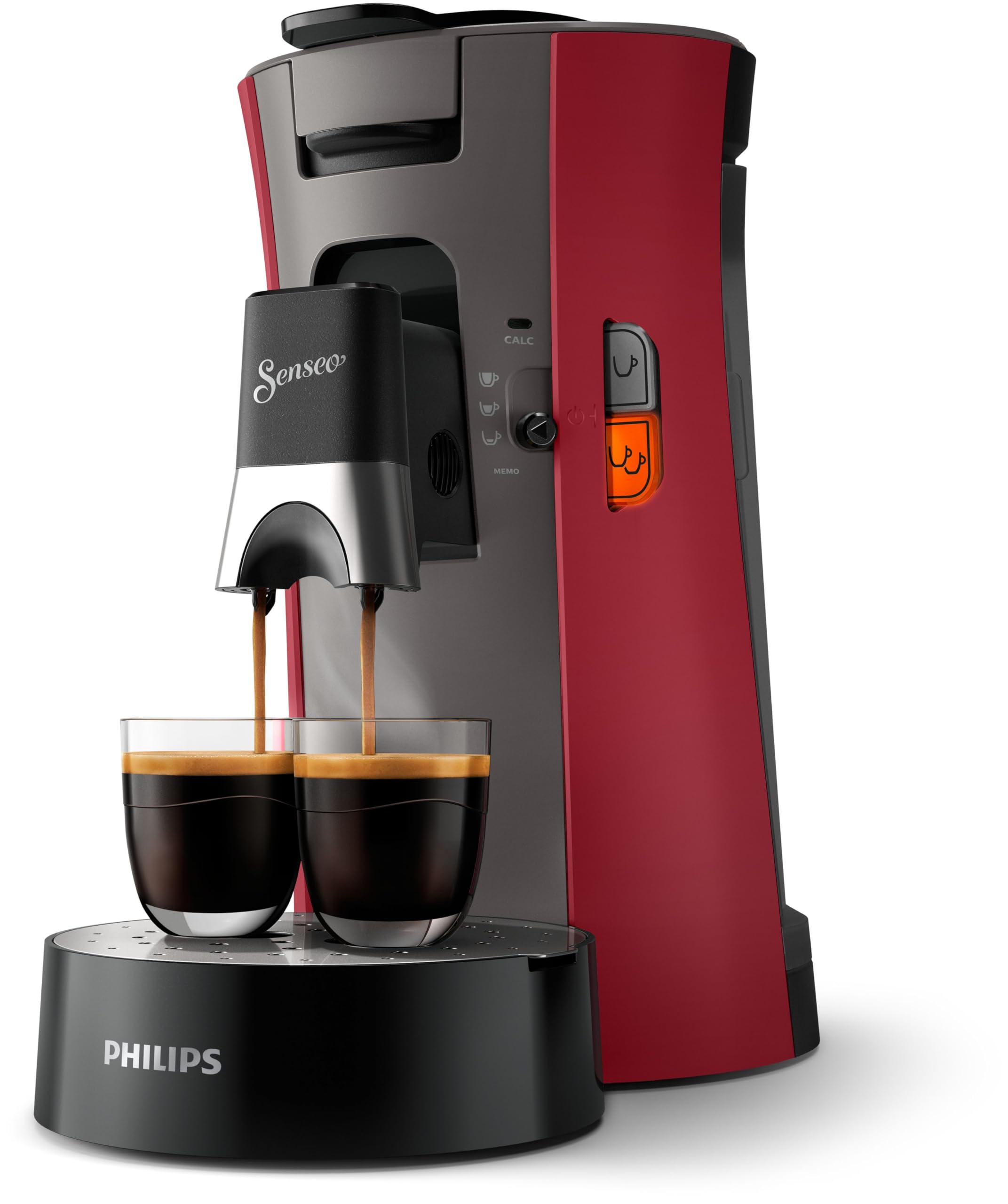 Cafetière Dosettes Aurien Eco Select – Intensity Plus, Crema Plus – Rouge (CSA240/91)