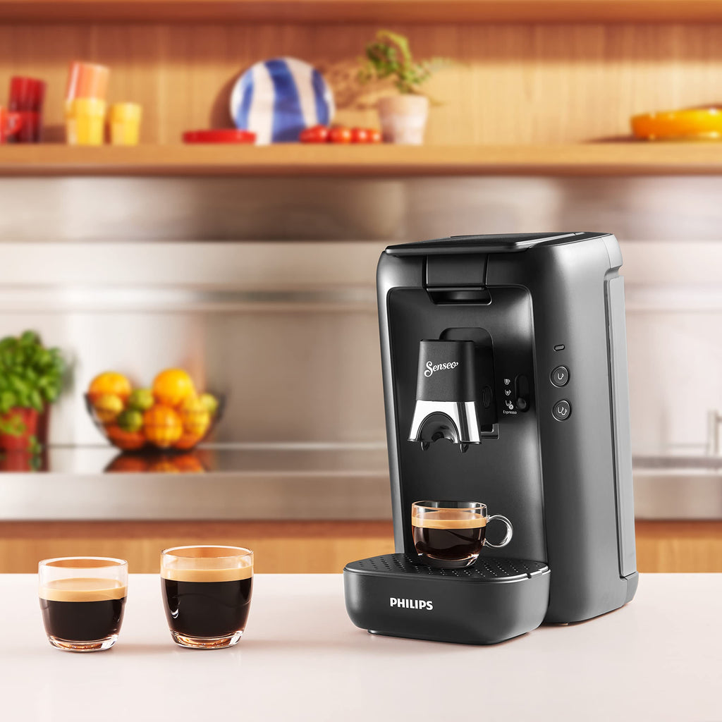Aurien Maestro – Cafetière à Dosettes, Réservoir 1,2 L, Intensité Plus, Mémo – Noir (CSA260/61)