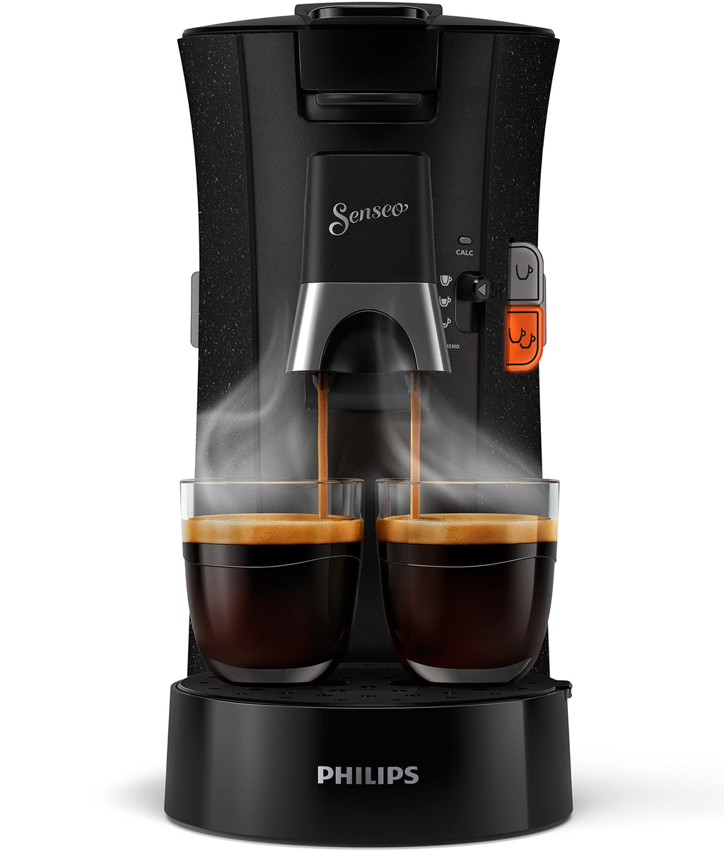 Aurien Eco Select – Cafetière Dosettes, 1450W, Plastique Recyclé, Force Plus, Mémo – Noir Moucheté (CSA240/20)