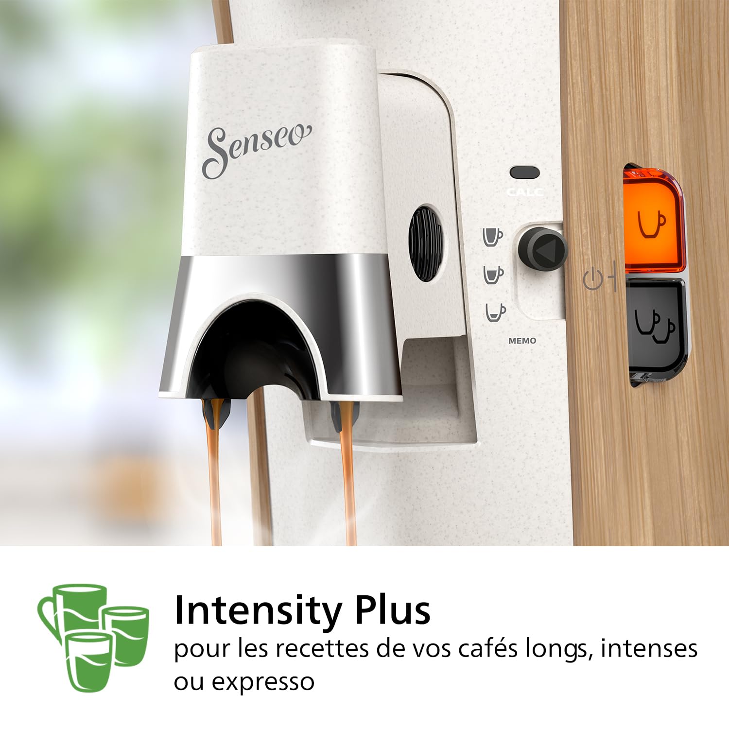 Aurien Select – Machine à Dosettes, 3 Intensités, Crema Plus, Mémo, Bio-Plastique – Blanc Soie (CSA240/06)