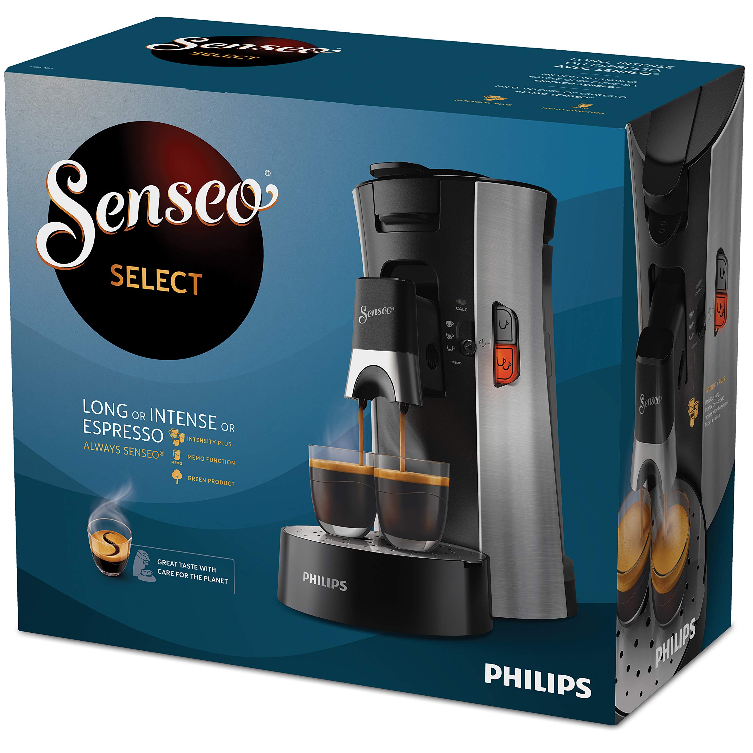 Machine à Café Dosettes Aurien Select Eco – Force Plus, Crema Plus, Mémo – Acier Brossé (CSA250/10)