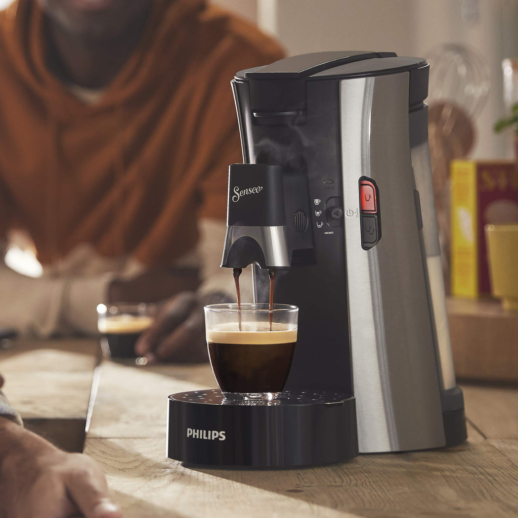 Machine à Café Dosettes Aurien Select Eco – Force Plus, Crema Plus, Mémo – Acier Brossé (CSA250/10)